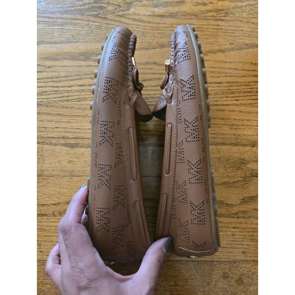 Michael Kors Brown Leather Juliette Logo Flat Loafers Women’s Size 9M